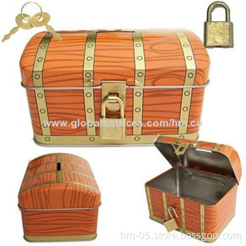 Container box with coin hole on the lid, can be used for cash box or promotional item choice